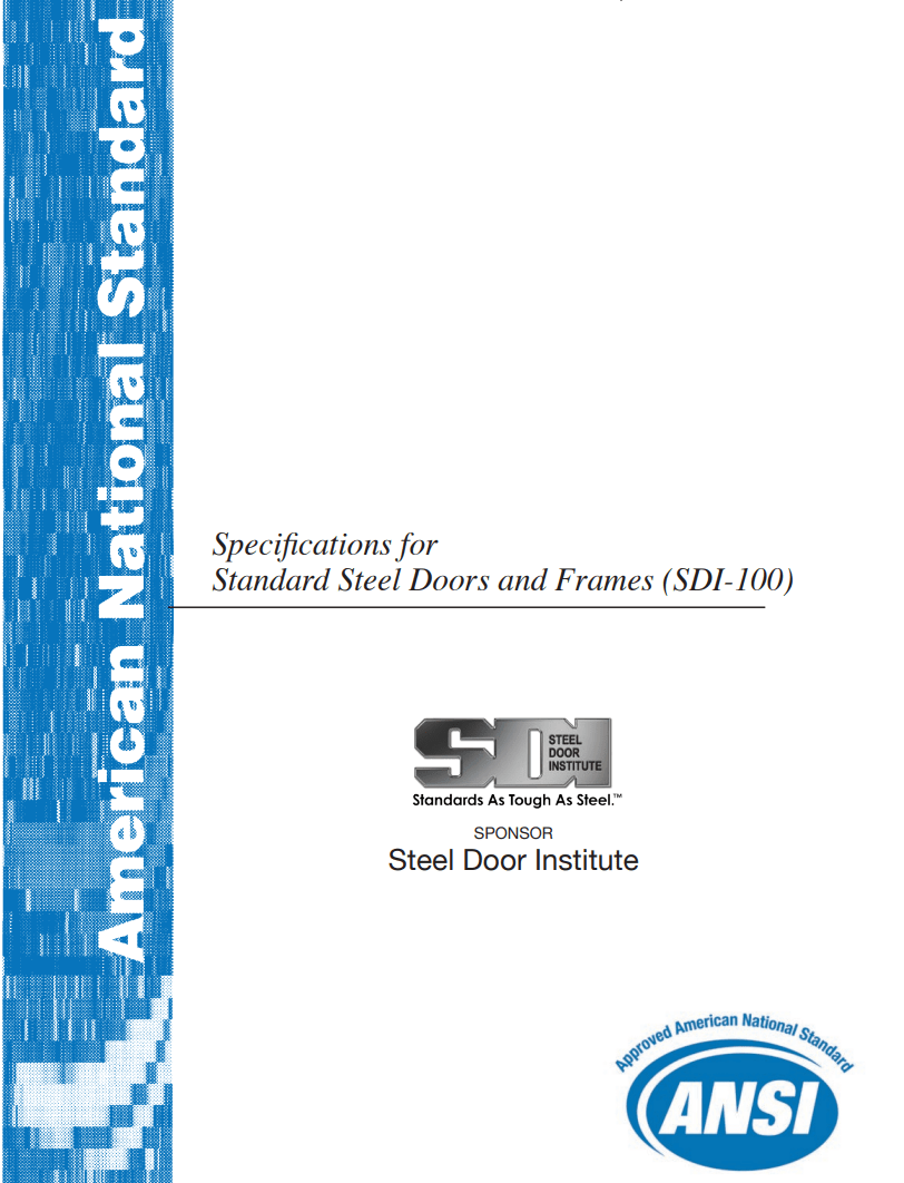 ANSI/SDI A250.8 Steel Door Standard | SDI Specifications